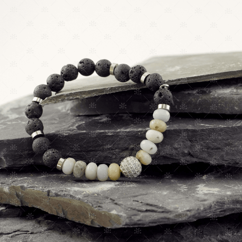 Paris:  Natural Gemstone Lava Diffuser Bracelet Jewellery